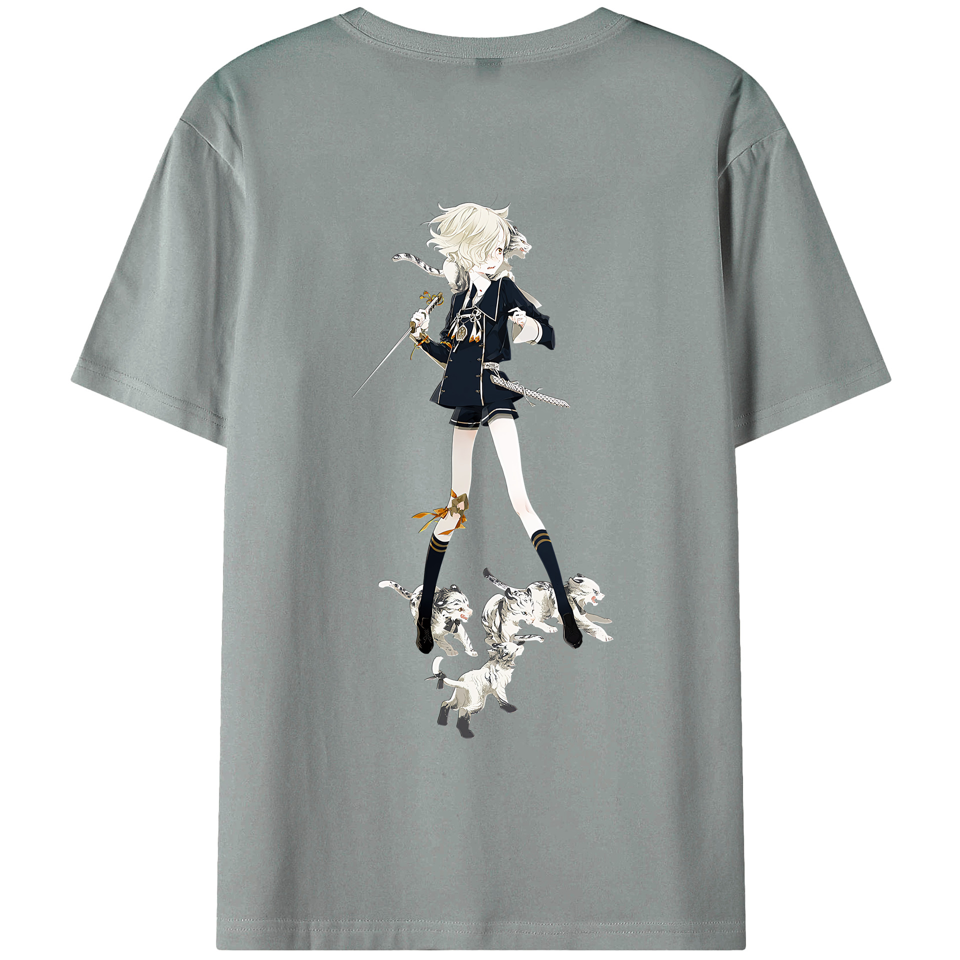 （画像用） 刀剣乱舞 Touken Ranbu 綿100％ メンズ半袖Tシャツ（バックプリント） 通気性